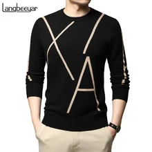 

2021 New Fashion Brand Knit High End Designer Winter Wool Pullover Black Sweater For Man Cool Autum Casual Jumper Mens Clothing