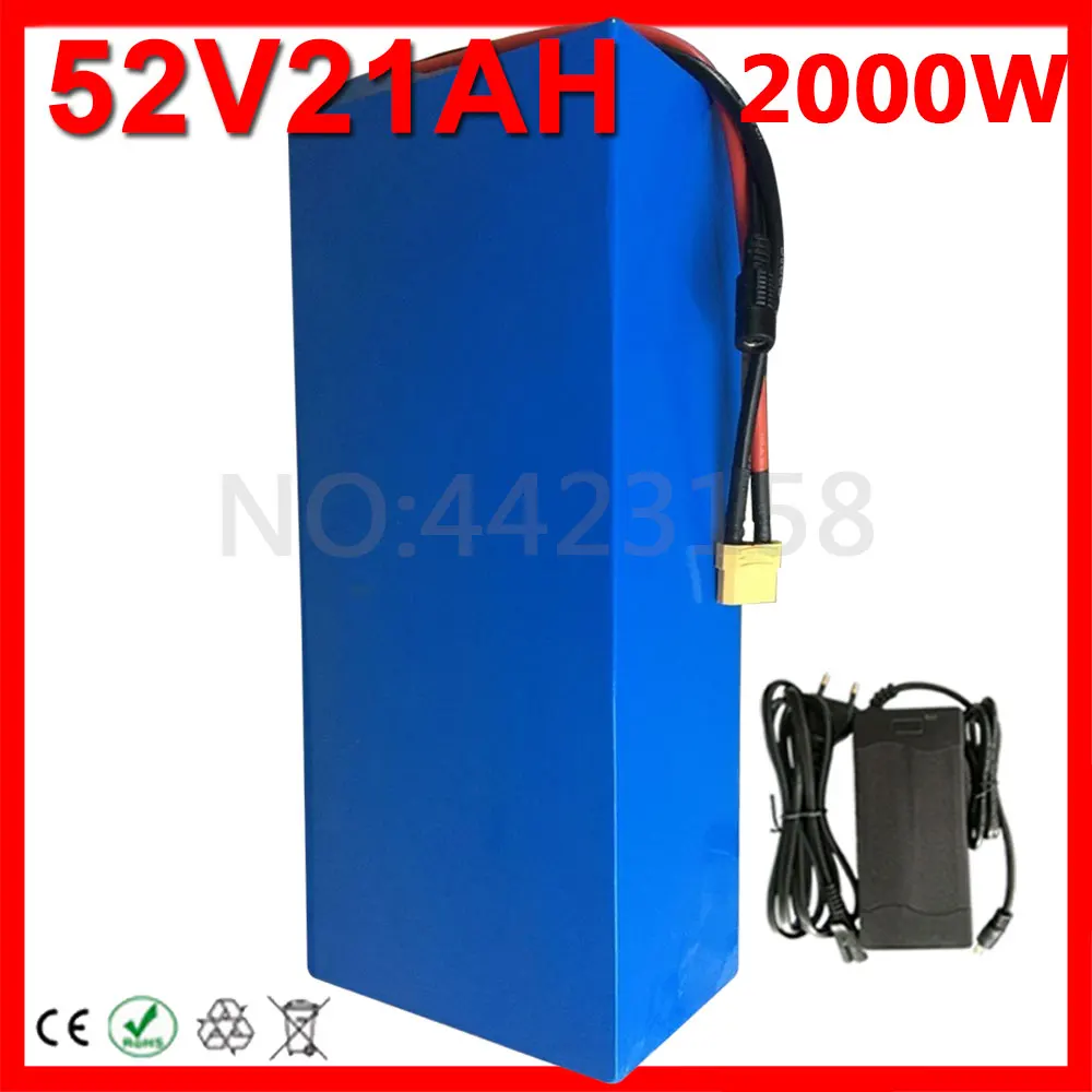 Высокая производительность 52V 20Ah Электрический велосипед батарея 52V 20Ah литиевый аккумулятор для скутера с зарядным устройством для 1000W 1500W 2000W