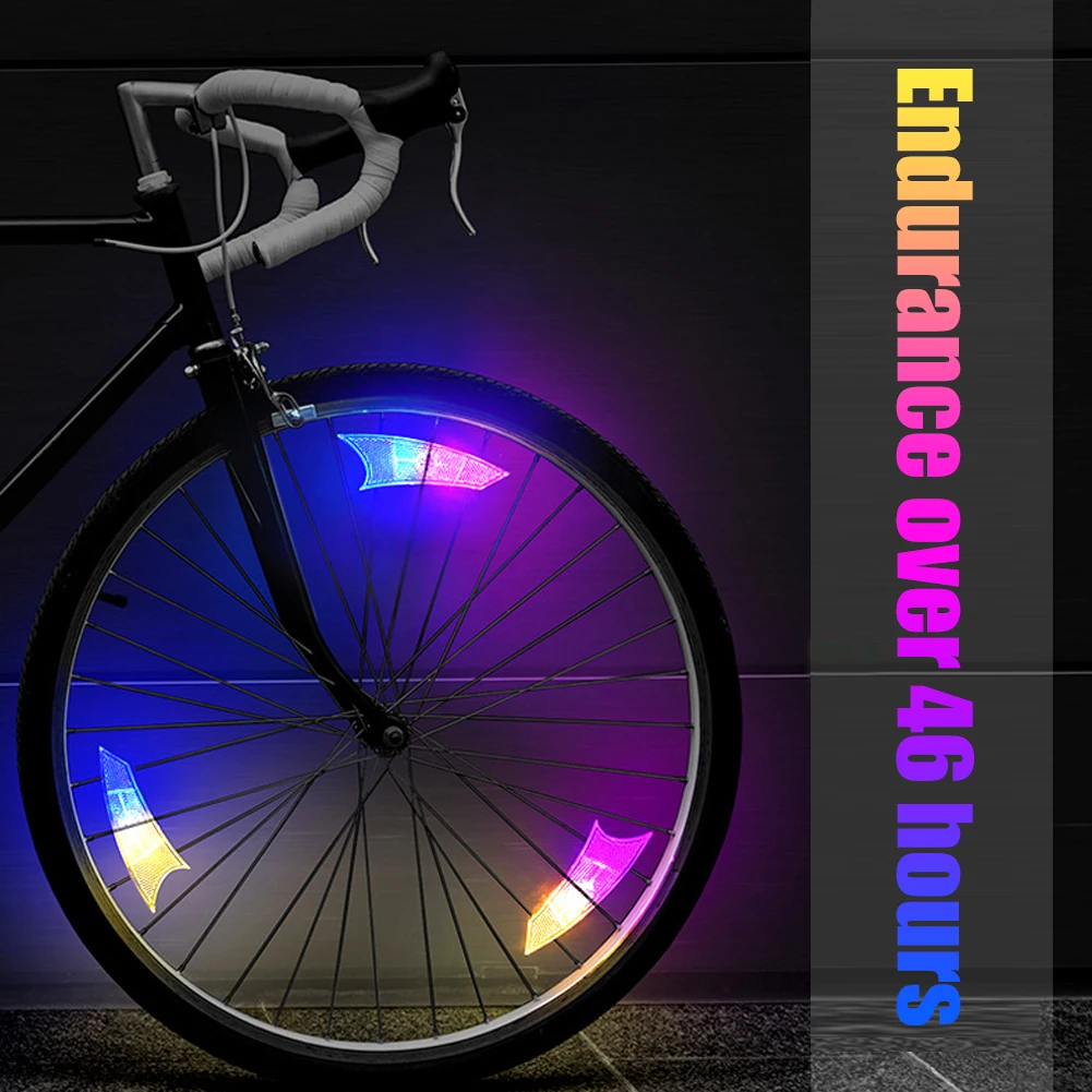 2pcs Waterproof Mtb Bike Spoke Reflector Light Luminous Bicycle Wheel