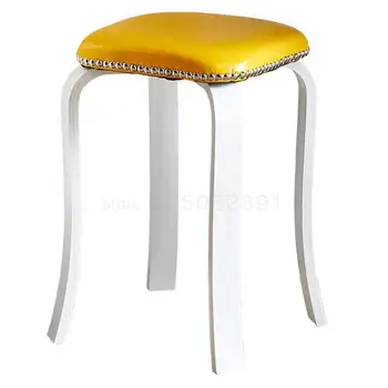 

Creative Round Stool Solid Wooden Stool Home Dining Table Stool Square Stool Low Stool Simple Modern Stool Chai