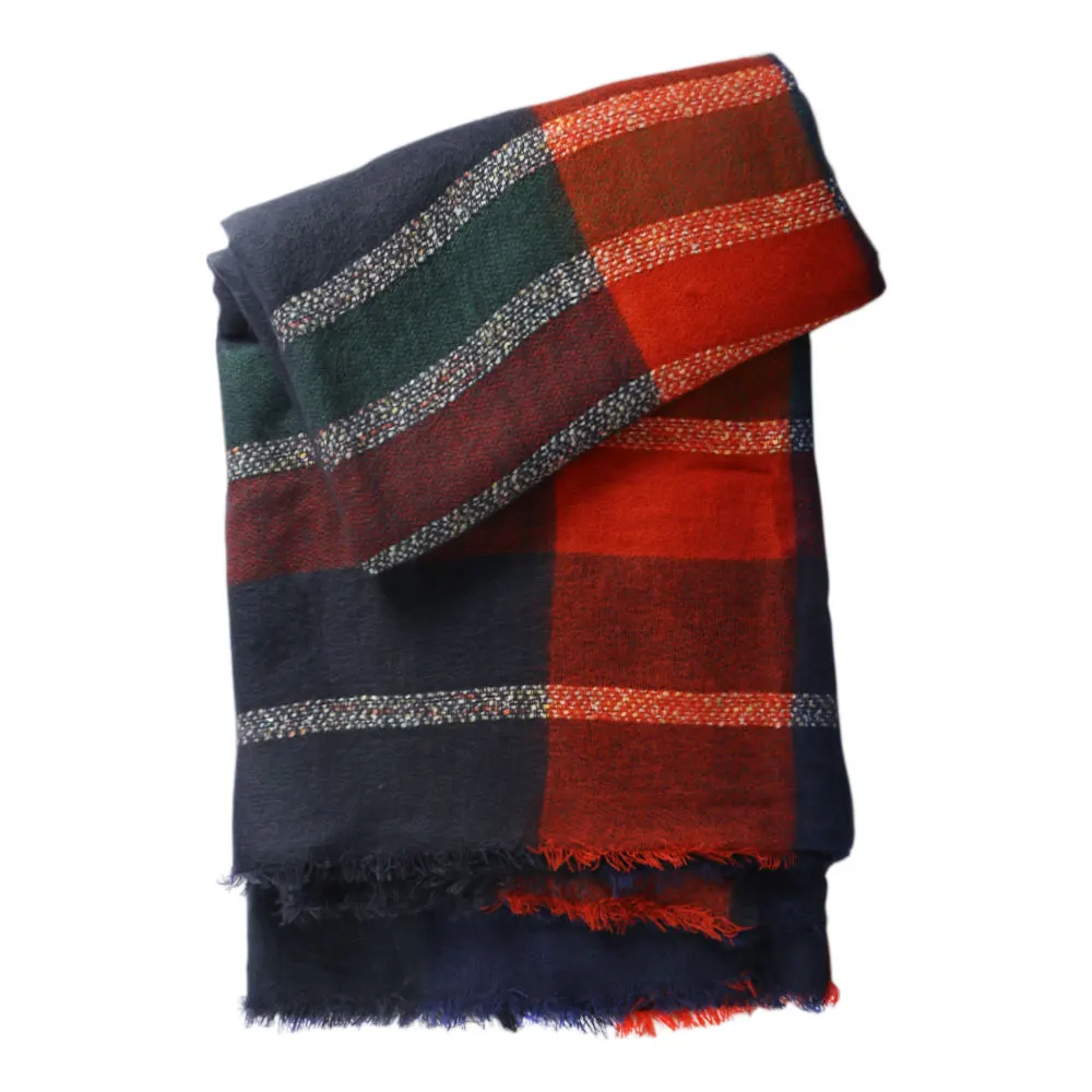 Клетчатый зимний шарф женский тёплый платок одноцветные шарфы модные шарфы на каждый день кашемировые шарфы