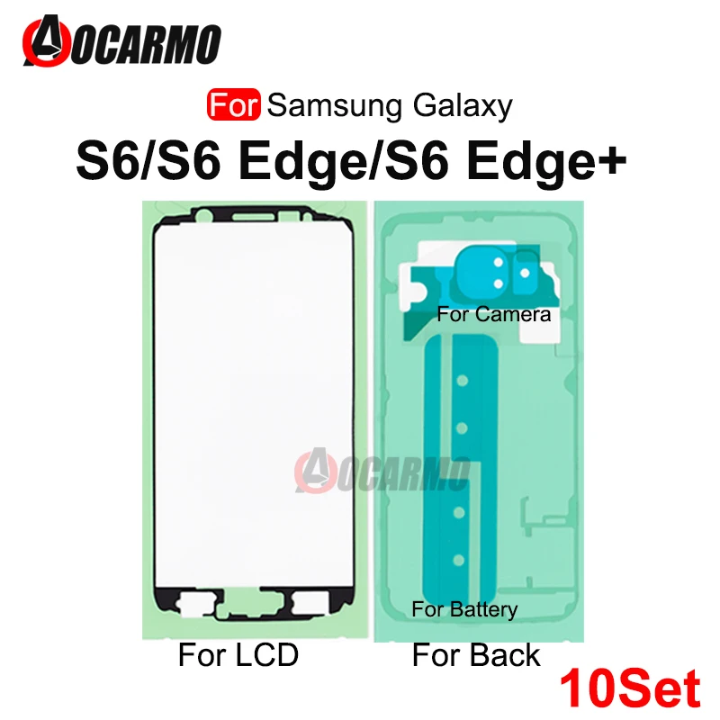 10 шт. водонепроницаемые наклейки на переднюю раму ЖК-экрана Samsung Galaxy S6 Edge Plus +