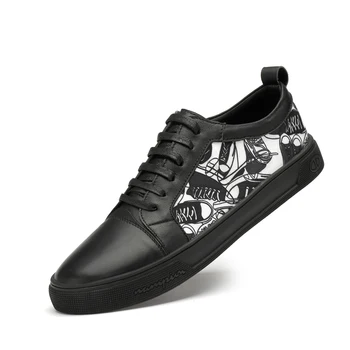 

2019 New Quality Leather Men's Casual Shoes Winter Outdoor Waterproof Sneakers Non-slip Rubber Fashion Low Male Shoes Adult