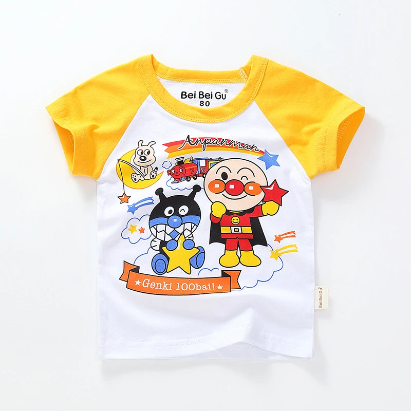 Летние Новые Детские's Anpanman футболки одежда для малышей хлопковые носки для мальчиков и девочек, хлеб футболка Superman дети Повседневное топы с короткими рукавами