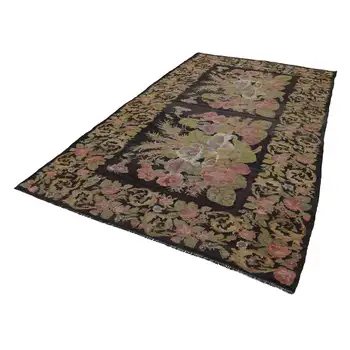 

204x358 Cm Black Handmade Vintage Moldovan Rugs Rug-7x12 Ft