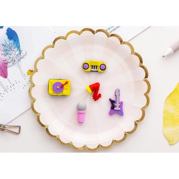 

5pcs/set New High Quality Party Music Instruments Series Pencil Eraser Students Stationery For Children