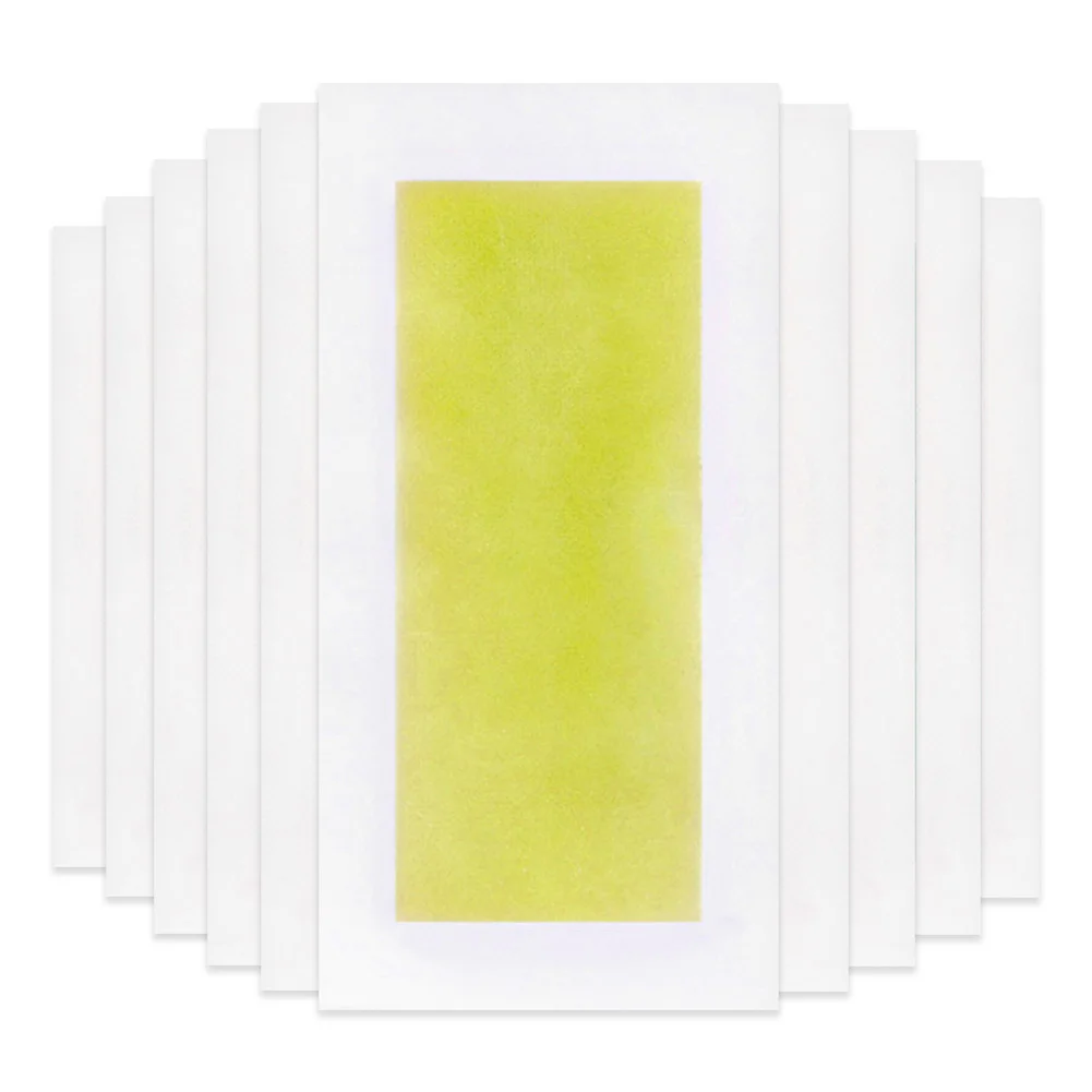 LANBENA 10Pcs Depilation Uprooted Silky Hair Removal Wax Papers Beauty Tool - Color: Yellow S