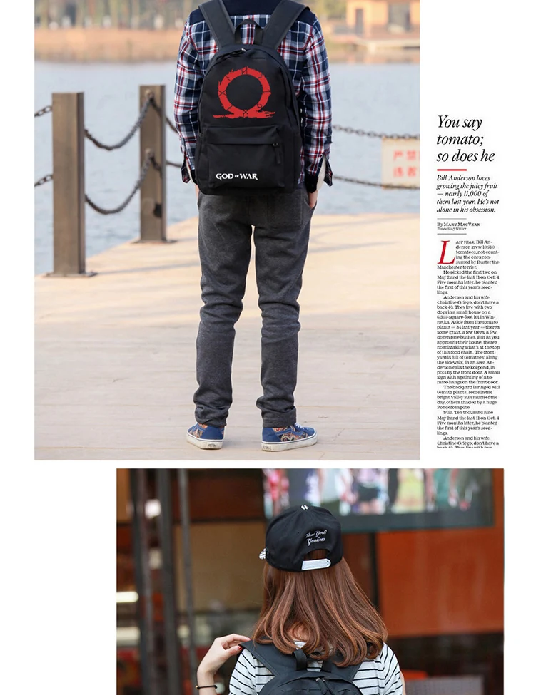 God of War 4 Backpack Kratos Design Daypack for Teenagers Adults Shoulder Bag (2)