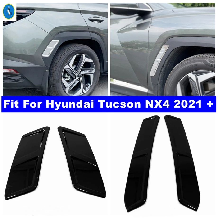 

Chrome Carbon Fiber Front Rear Bumper Wheel Eyebrow Decor Body Cover Trim For Hyundai Tucson NX4 2021- 2023 Exterior Accessories