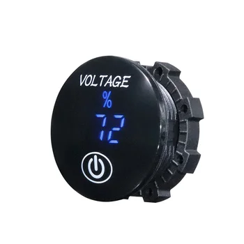 

5-48 digital Mini Waterproof Voltmeter with LED Panel Digital Display Voltmeter with Touch ON OFF Switch for Car Motorcycle