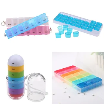 

1PCS 2020 7/21/31 Days Tablet Pill Box Holder 28 Squares Weekly Mouth Medicine Pill Storage Organizer Container Case