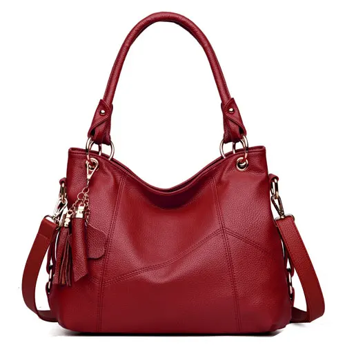 Бордовые женские кожаные сумки, женские сумки-мессенджеры, дизайнерская сумка через плечо, женская сумка через плечо, сумки с верхней ручкой, винтажные 518 - Цвет: Бургундия