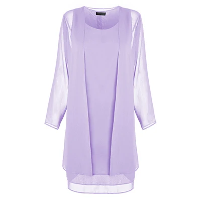 Комплект из 2 предметов, 5XL размера плюс, женский костюм, платье с длинным рукавом, свободные белые вечерние шифоновые миди платья, вечернее платье большого размера 4XL Vestidos - Цвет: 1