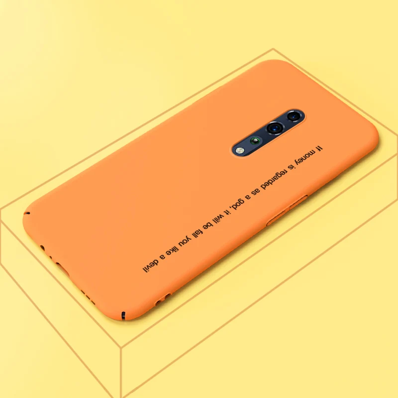 ADKO ультра тонкий цветной чехол для телефона для Oppo Reno Жесткий ПК назад простой стиль Мягкий сенсорный чехол для Oppo Reno Z 10x зум версия - Цвет: Orange
