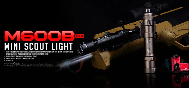 Элемент Softair Surefir M600B мини-светильник для разведчика Тактический оружейный светильник softair Lumen высокая яркость дистанционный задний переключатель EX410