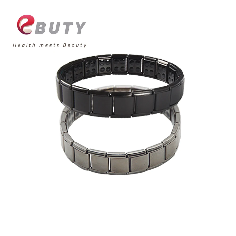 Браслет EBUTY мужской спортивный черный браслет из германиевой нержавеющей стали