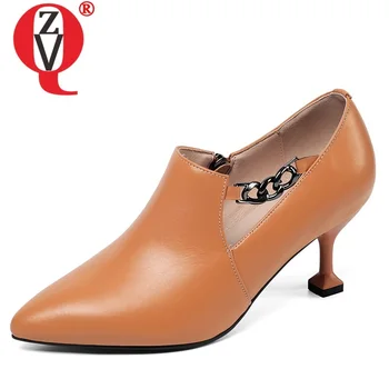 

ZVQ spring newest fashion sexy women pumps outside high heels high quality genuine leather women shoes drop shipping size 33-45