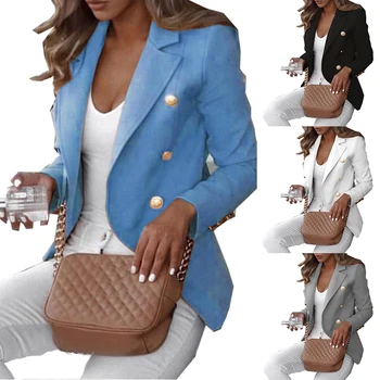 

HOT Lady Formal Suit Work Wear Solid Color Blazer Party Clothes Blazer Suit Coat Blazers Robe Femme