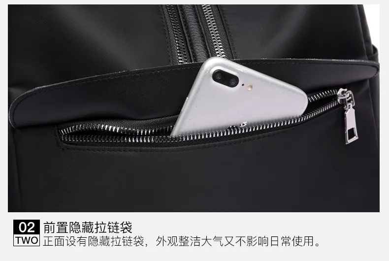 Backpack Women's Versatile Lightweight Oxford Cloth Waterproof Schoolbag Anti-Theft Multi-functional Brigade