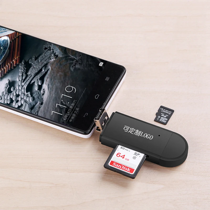 Type C и micro USB и USB 3 в 1 OTG Кардридер высокоскоростной USB2.0 Универсальный OTG TF/SD для Android Компьютерный удлинитель-переходник