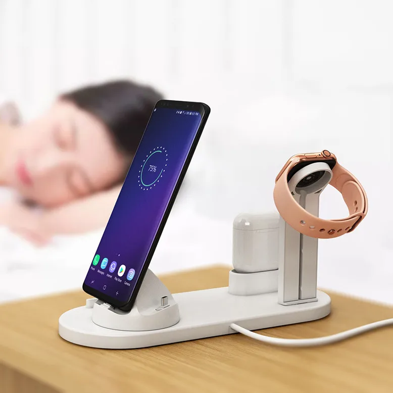 2020 3 в 1 Qi Беспроводное зарядное устройство для Airpods Apple Watch 2 IWatch быстрая