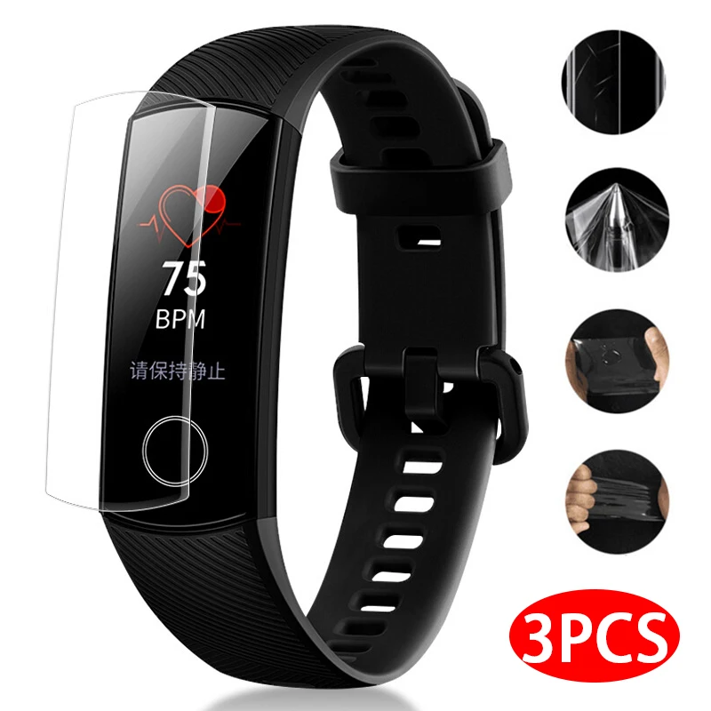 

3pcs/lot Full Protective Film on the Honor Band 4 Screen Protector for Huawei Honor Band 4 Band4 Soft Film Accessories Not Glass