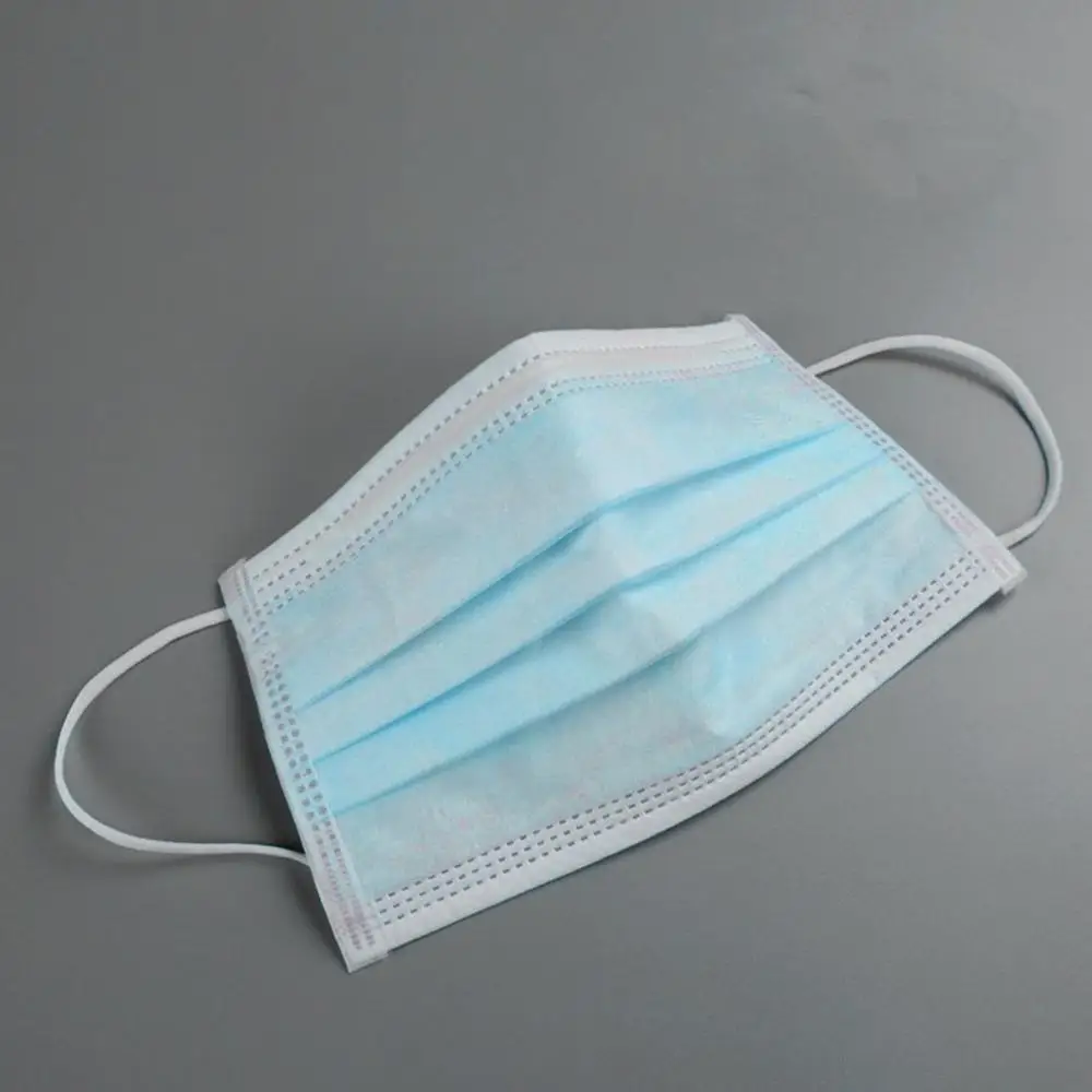 1 коробка из нетканого материала 3-слойные фанерные Анти-пыль медицинские хирургические маски со ртом для лица респиратор с эластичная петля уха нетоксичный защитная маска - Цвет: Синий