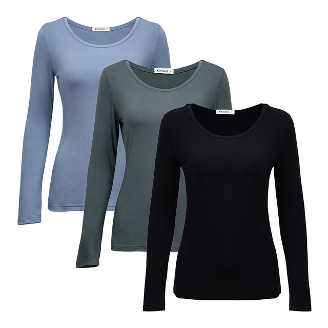 3pcs Pack Viscose Spandex T-shirt Woman 