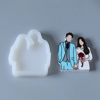 

8Pcs Wedding Photos Bride and Groom Resin Casting Mold Home Decor Art Crafts D08F