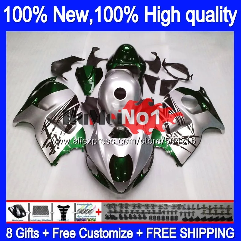 Hayabusa для SUZUKI GSX-R1300 1996 1997 1998 99 00 01 27MC. 184 серебристо-зеленый GSXR 1300 GSXR1300 96 97 98 1999 2000 2001 обтекатели