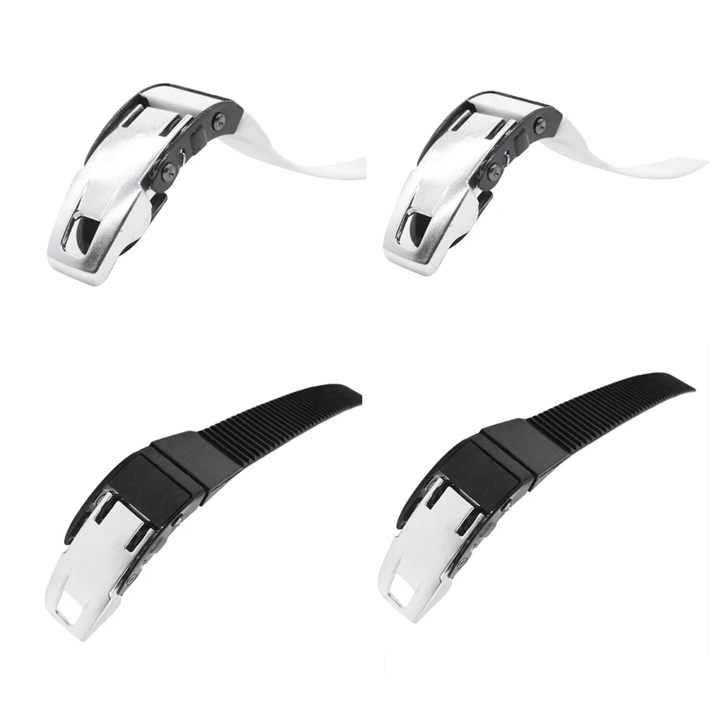 

4 Pieces Replacement Inline Roller Skate Shoes Energy Strap with Installation Screws Silver Black