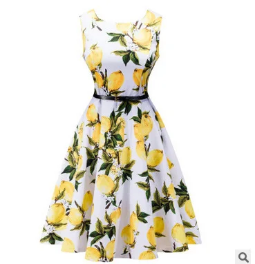 

2209 European And American-Style Plus-sized Women's Clothing O Neck Crew Neck Sleeveless Printed Dress