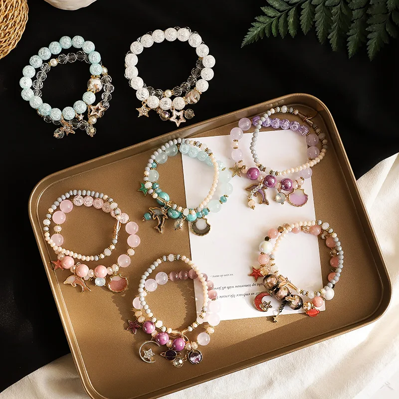 Женский простой браслет с кристаллами|Браслеты шармами| |