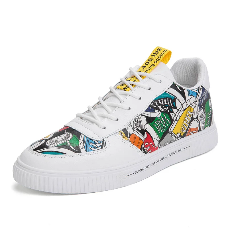 

2019 Hot Sale Young Casual Men Shoe Brand Fashion Casual Shoes Men Yellow Pu Leather Sneakers Men Rubber Flats Shoes For Mens