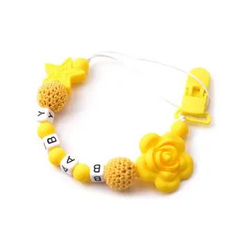 

DIY Personalized Colored Beaded Baby Pacifier Chain Clip Appease Nipple Silicone Dentition Chew Toy for Newborn