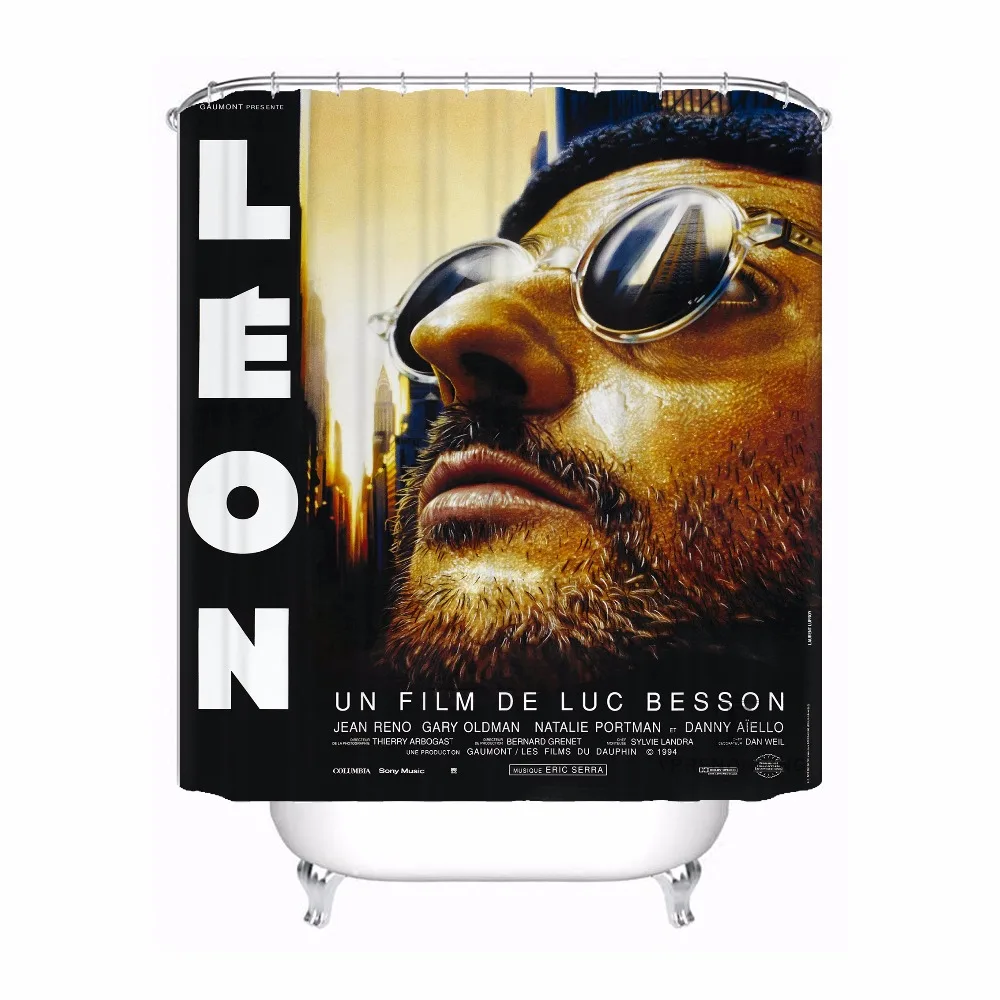 Пользовательские Leon Профессиональный Ретро Мультфильм Душ Ванна занавеска Mildewproof водонепроницаемый полиэстер различные размеры#0421-21-40