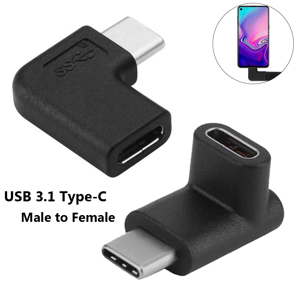 1 шт. 90 градусов под прямым углом USB 3,1 Тип C мужчин и женщин конвертер USB-C адаптер для samsung huawei аксессуары для смартфона