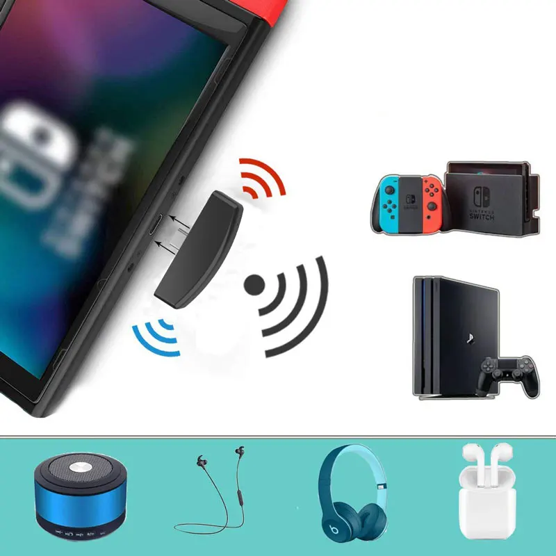 

Wireless Audio Receiver Adapter For Nintend Switch Switch Lite PS4 PS3 PC Bluetooth Headset Converter Support Microphone