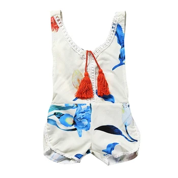 

0-4T Large Print Jumpsuit Newborn Baby Clothes Backless Romper Overalls Jumpsuit Clothes Chiffon Baby Girls Romper Baby Clothes