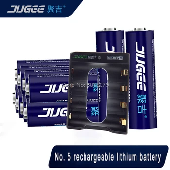 

JUGEE 12pcs 1.5v 3000mWh AA rechargeable Li-polymer li-ion polymer lithium battery +1 USB Charger good as kentli