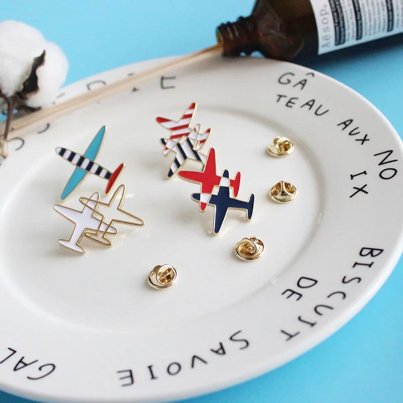 Брошь в виде двойных самолетов брошь воротника на пуговицах стиле ретро|Значки| |