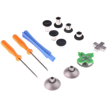 

11 in 1 Replacement for One Elite Controller Thumb Sticks, Joysticks, Bases, D-Pads with T6/T8 Screwdrivers & Pry Bar