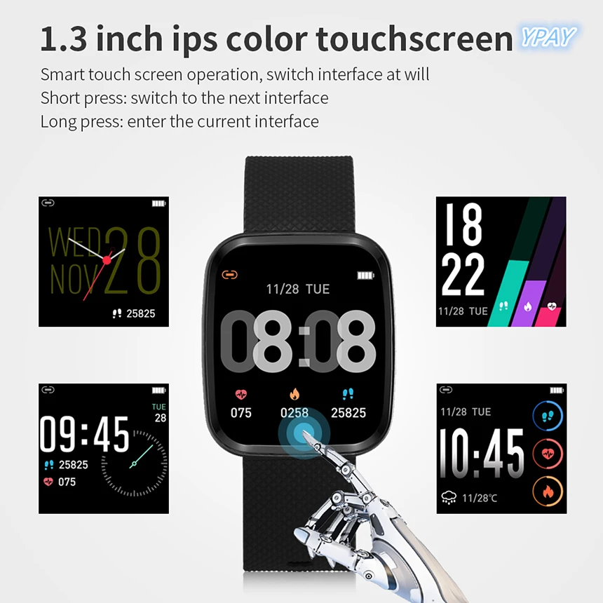 

Smart watch 2020 man android bracelet Fitness intelligent woman smartwatch clock tracker Pedometer blood pressure oxygen monitor