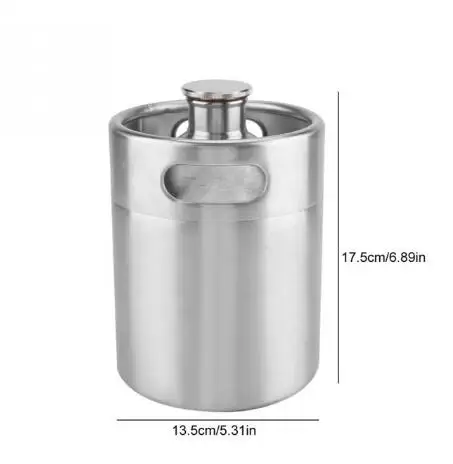 2/3.6/5L Mini Beer Maker Keg Pressurized Growler for Craft Beer Dispenser System Home Brew Beer Brewing Stainless Steel - Цвет: 2L