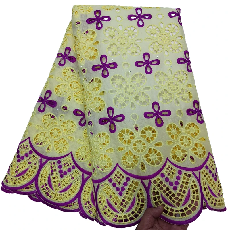 

Voile french lace 100% Cotton african lace fabric 2019 high quality lace swiss voile lace in switzerland with stones