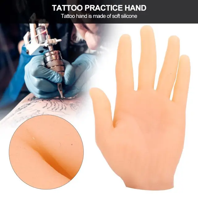 Mão de prática de tatuagem, mão de silicone falso para tatuadores  iniciantes modelo de mão macio tatuagem prática de pele proporção de  tamanho completo mão masculina adulto : : Beleza