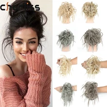 Chorliss синтетические грязные булочки взъерошенные волосы эластичная лента шиньон волосы синтетические волосы для женщин кудрявые резинки для волос