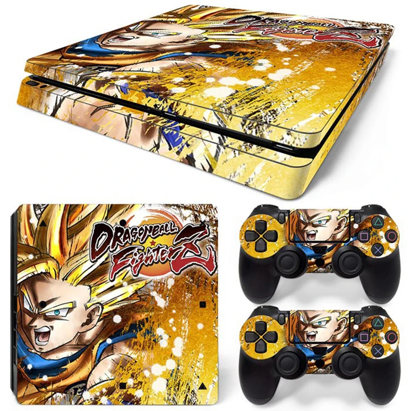 Hot Anime Goku Sticker Cover Wrap Protector Skin For Sony PS4 Slim Console & 2PCS Controller Skin Decal For PS4 Slim