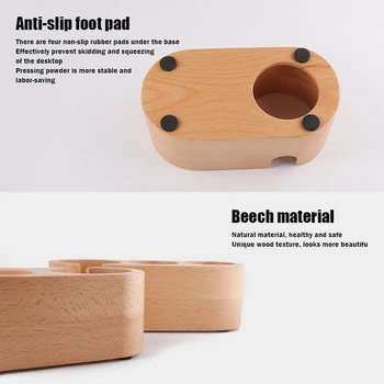 

Wooden Coffee Press Powder Base 58mm Coffee Machine Handle Holder Press Solid Wood Non-slip Coffee Tamper Accessories Coffee