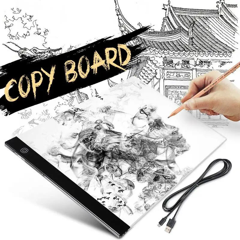 A3 LED Adjustable Tracing Light Box Drawing Board Pad Stencil Display Artist Drawing Board Stencil Display Copy Stepless
